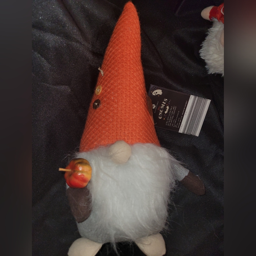 Orange Gnome Plush with Pumpkin